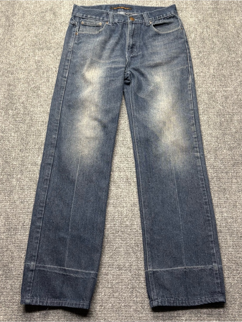 Nudie Jeans Mens 32x31 Blue Denim Straight 100% Organic Cotton